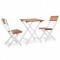 vidaXL Set mobilier bistro, 3 piese, maro inchis &amp;amp; alb lemn de acacia