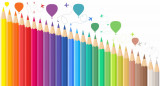 Autocolant brau decorativ - Creioane colorate si baloane