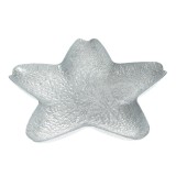 Platou decorativ in forma de stea argintie