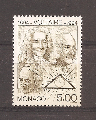 Monaco 1994 - 300 de ani de la nașterea lui Voltaire, MNH