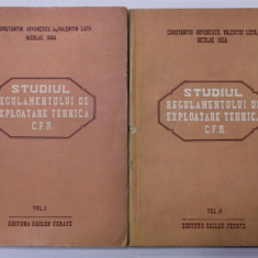 STUDIUL REGULAMENTULUI DE EXPLOATARE TEHNICA C.F.R. de CONSTANTIN ARVUNESCU ...NICOLAE IUGA , VOLUMELE I - II , 1956- 1957