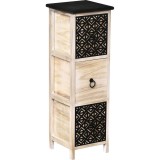 Corp Mobilier Mdf Cu 3 Sertare 77X25X25 Cm &ndash; Natural/Negru Imprimat | Mobilier Depozitare Baie