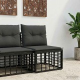 vidaXL Unitate canapea modulară pentru exterior fără brațe Negru 42026731