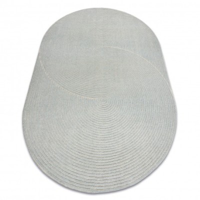 Covor din l&amp;acirc;nă FLUX oval 461.67.AE500 OSTA - Geometric, structural, loft albastru / crem, 200x300 cm foto