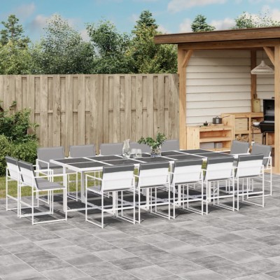 Gossi set mobilier de gradina, 15 piese, cu perne, alb, textilena foto