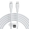 CABLU alimentare si date Baseus Pudding Series, Fast Charging Data Cable pt. smartphone, USB Type-C la USB Type-C 100W, 1.2m, alb &quot;P10355702221-B1&quot; (t