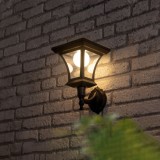 Lampa solara LED de perete 8 LED alb cald 21x21 cm pentru gradina, terasa, gard IP44