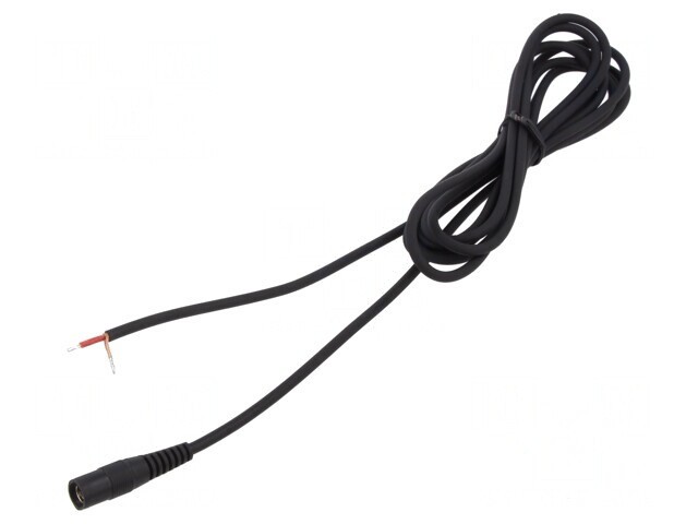 Cablu DC 5,5/2,5 Soclu Drept Negru 3m