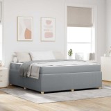 vidaXL Cadru de pat cu saltea Gri deschis 180 x 200 cm țesătură