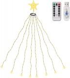 Instalatie pentru bradul de Craciun Salcar, LED, alb cald, 150 cm