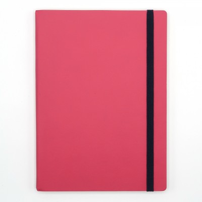 Agenda notes A5 Velvet cu elastic roz foto