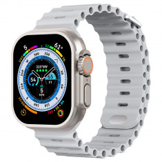 Curea silicon TU&amp;YA&reg; Premium, pentru Apple Watch 8/7/6/5/4/3, Display 41/40/38 mm, Gri