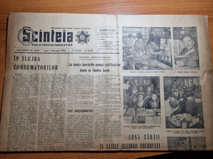 scanteia 3 februarie 1964-articol dorohoi,olimpiada innsbruck,electrecord