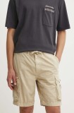 Superdry pantaloni scurti din bumbac culoarea bej
