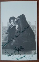 Fotografie tip carte postala, necirculata, actrita romanca, 1936, cu semnatura acesteia