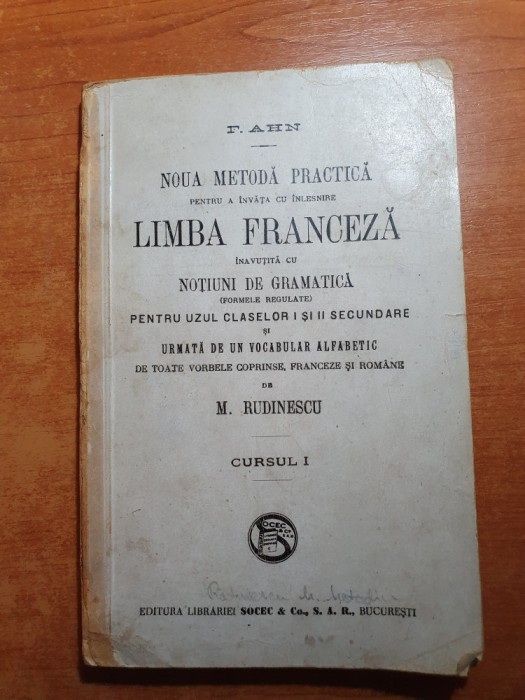 manual de limba franceza pt clasele a 1-a si a 2-a secundara din anul 1924