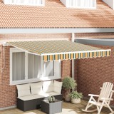 Marchiză retractabilă manuală vidaXL Galben și Verde 350x250 cm