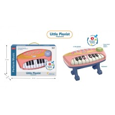 Orga pentru fetite &bdquo;Little Pianist&rdquo; &ndash; pian muzical cu lumini, 5 melodii si tastatura interactiva