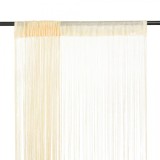 Cumpara ieftin Draperii cu franjuri, 2 buc., 140 x 250 cm, crem, vidaXL