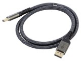 Cablu DisplayPort Goobay textil 1m gri, cod 75679
