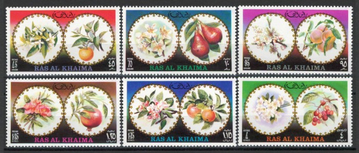 Ras al Khaima 1972 Mi 914/19 MNH - Florile si fructele lor