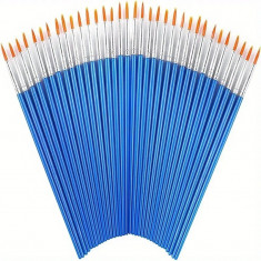 Set 10 pensule pentru proiecte de artă DIY, machiaj sau unghii, rotunde, albastru