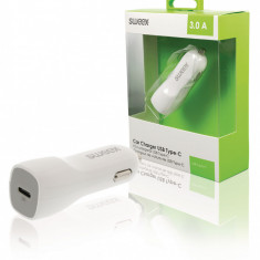 Incarcator auto USB Type C 3A alb Sweex