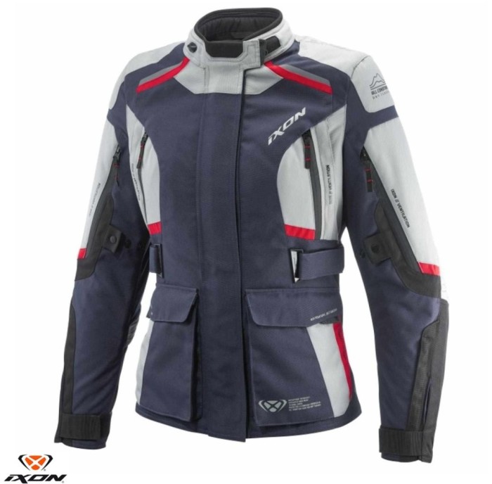 Geaca (jacheta) femei pentru scuter - motocicleta Touring/Adventure Ixon All season model Midgard LS culoare: gri/navy/negru Gri/navy/negru XL