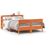 Cumpara ieftin Cadru pat fara saltea, maro ceruit, 120x200 cm, lemn masiv pin