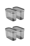 Cumpara ieftin Set 4 cutii de depozitare alimente BNMKUCUKERZAK4, Antracit