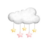 Sticker decorativ Nor cu stelute, Roz, 51 cm, 3764ST, Oem