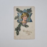 Carte Postala tematica de Craciun, circulata Philadelphia SUA Timisoara - Temesvar 1913 / Banat / Romania