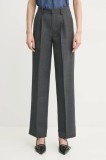 ZADIG&amp;VOLTAIRE pantaloni din l&acirc;nă femei, culoarea gri, lat, medium waist, WWPA01845