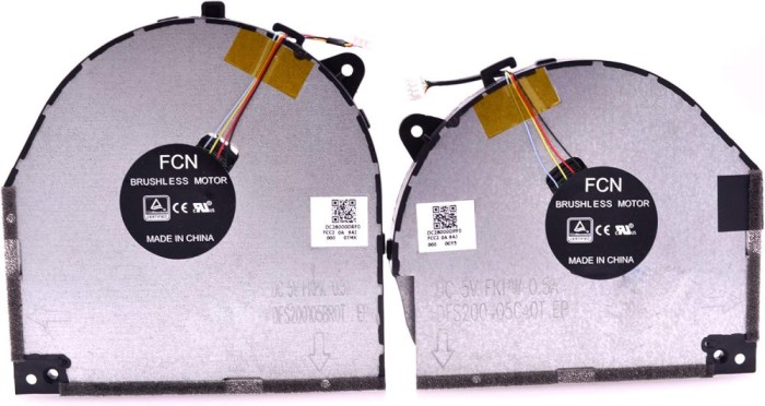 Set coolere Laptop, Lenovo, Legion Y7000 2019 1050 Type 81V4, 5F10S13896, DC28000DRF0, DFS200105BR0T FKPX, DC28000DPF0, DFS200405CA0T FKPW, 5V, 0.5A