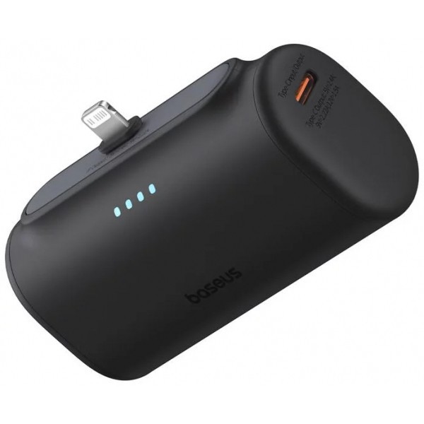 Baterie Externa Baseus Compact, 5000mAh, 20W, PD, 1 x Lightning - 1 x USB-C, Neagra P10068307113-00