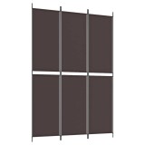 Cumpara ieftin Paravan de camera cu 3 panouri, maro, 150x220 cm, textil