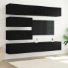 Set dulap TV cu 10 piese - , montat pe perete, stejar negru, din lemn prelucrat