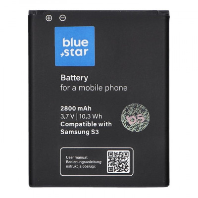 Baterie Samsung Galaxy S3, Blue Star, 2800mAh, Li-Ion, Negru foto