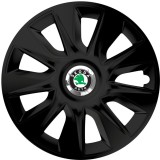 Set 4 Capace Roti 17 inchi (R17) Stratos Negru, Compatibile Cu Skoda