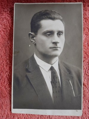 Fotografie tip carte postala, barbat 1930 foto
