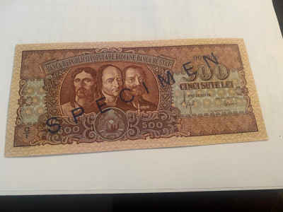 Bancnota 500 Lei 1949 Specimen UNC foto