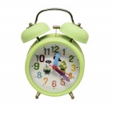 Ceas de masa desteptator pentru copii Pufo Monster, cu buton de iluminare cadran, 15 cm, verde