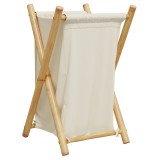 Cumpara ieftin Cos de rufe, alb crem, 41,5x36x63,5 cm, bambus