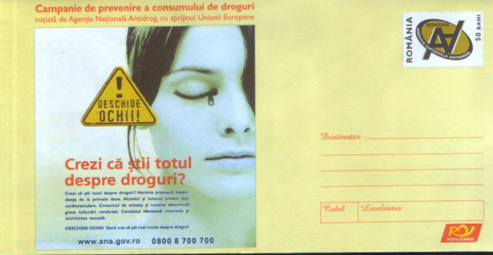 Intreg pos plic nec 2005- Campanie de prevenire a consumului de droguri