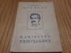 POEZII FILOSOFICE, SOCIALE SI SATIRICE - M. Eminescu - 1923, 72 p., Alta editura
