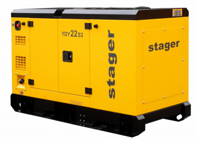 Generator insonorizat Stager YDY22S3, 22kVA, 29A, 1500rpm, trifazat, diesel foto