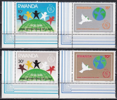 Rwanda 1986 - Anul Internațional al Păcii, MNH foto