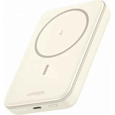 Baterie Externa Wireless UGREEN PB561, 10000mAh, 20W, PD + FQI, 1 x QI - 1 x USB-C, Bej foto