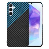 Husa slim carbon pentru samsung galaxy a55 5g - protectie premium fibershell, blue pulse