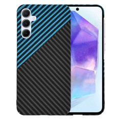 Husa slim carbon pentru samsung galaxy a55 5g - protectie premium fibershell, blue pulse foto